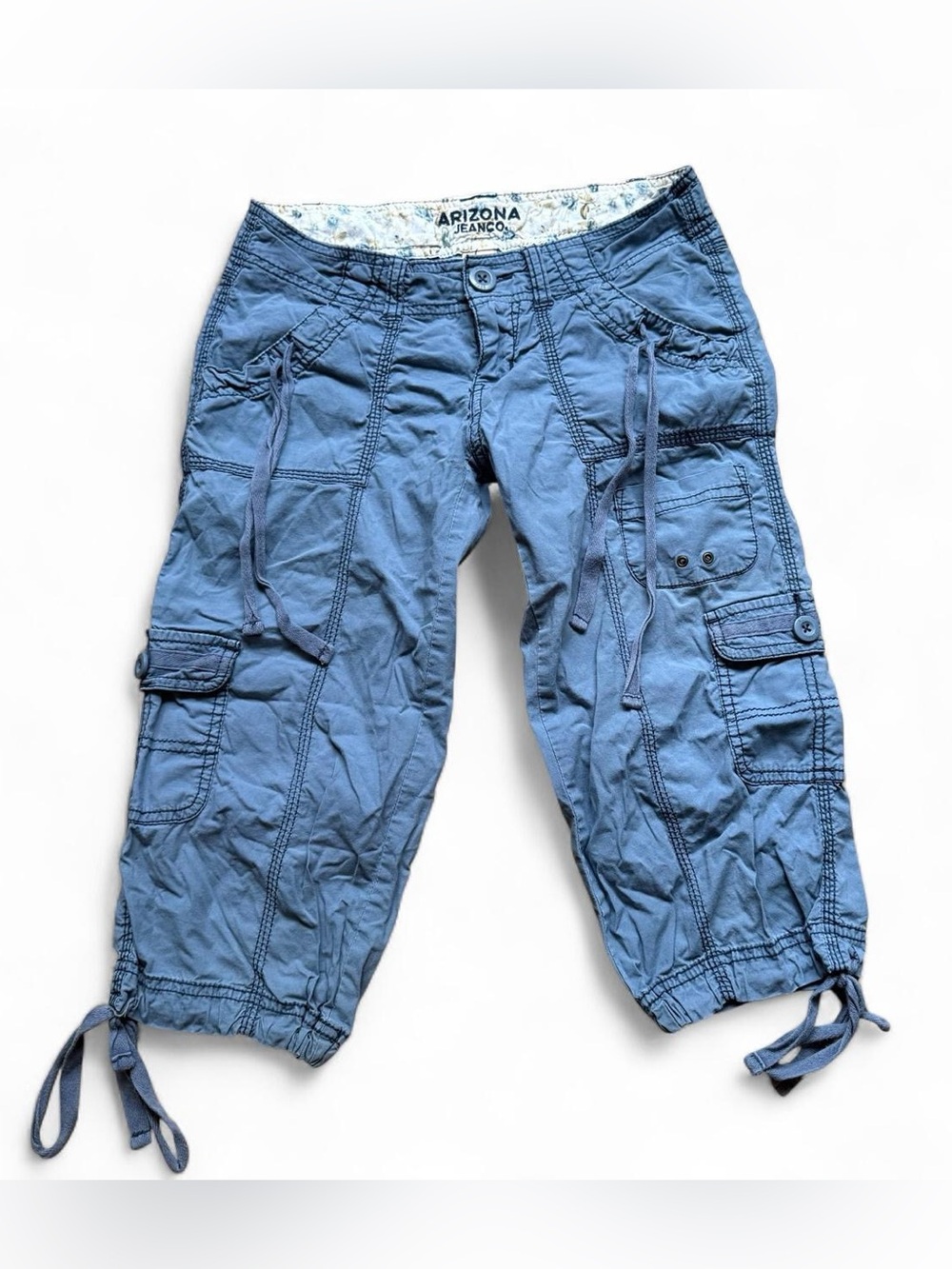 Vintage Arizona Jean Co Low Rise Stretch Cargo Capris Blue